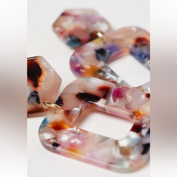 NWOT H&M Pretty marble square earrings, one size - Picture 3 of 3